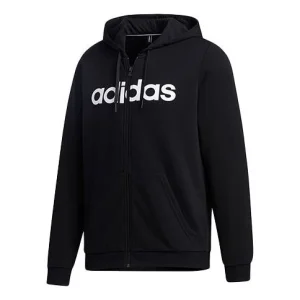 adidas neo Alphabet Printing Casual Sports Zipper Black GJ8927