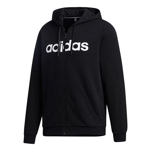 adidas neo Alphabet Printing Casual Sports Zipper Black GJ8927