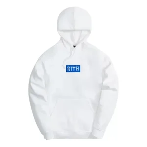 KITH Hebrew Script Box Logo Hoodie 'White' KHM030261-101