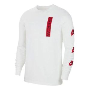Air Jordan Long Sleeves T-Shirt 'White Red' CN3504-100