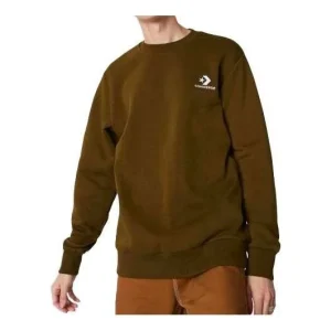 Converse Star Chevron EMB Crew Sweatshirt Asia Sizing 'Olive Green' 10008816-A17