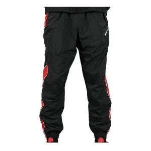 Nike Throwback Woven Tracksuit Basketball Pants 'Black University Red' AV6652-010