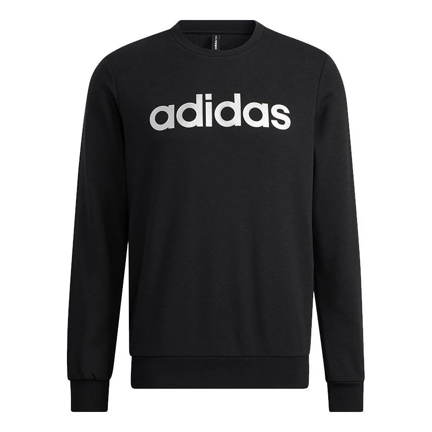 Men's adidas neo Ce Logo Swt Casual Breathable Alphabet Printing Sports Black H52446