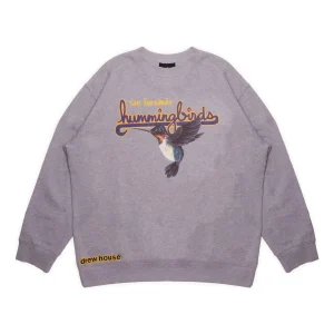 Drew House Hummingbirds Crewneck Sweatshirt 'Heather Grey' DR-FW22-450