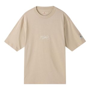 Men's Jordan Flight Essentials Embroidered Logo Sports Round Neck Short Sleeve Apricot Color T-Shirt DA9890-245
