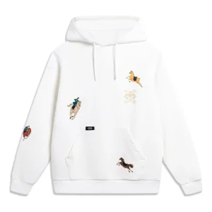 Li-Ning Chinese Culture Horse Graphic Hoodie 'White' AWDTE21-1