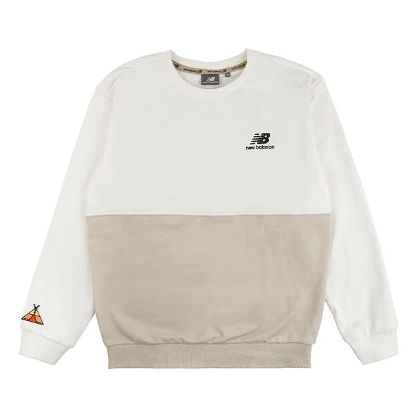 New Balance x JHI Crossover Printing Colorblock Casual Round Neck Pullover White NCA89063-IV