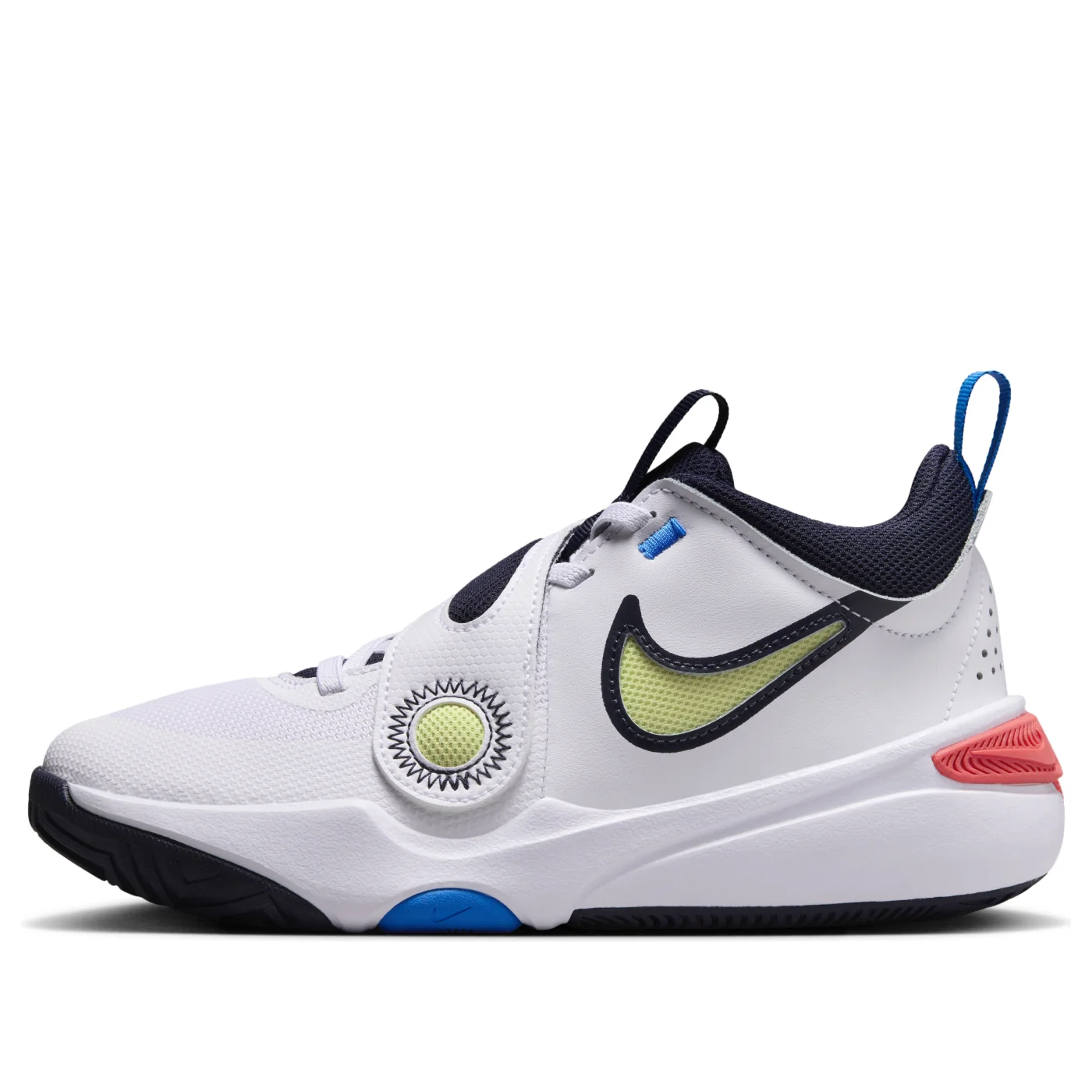 (GS) Nike Team Hustle D 11 'White Lemon Twist Crimson Blue' DV8996-105
