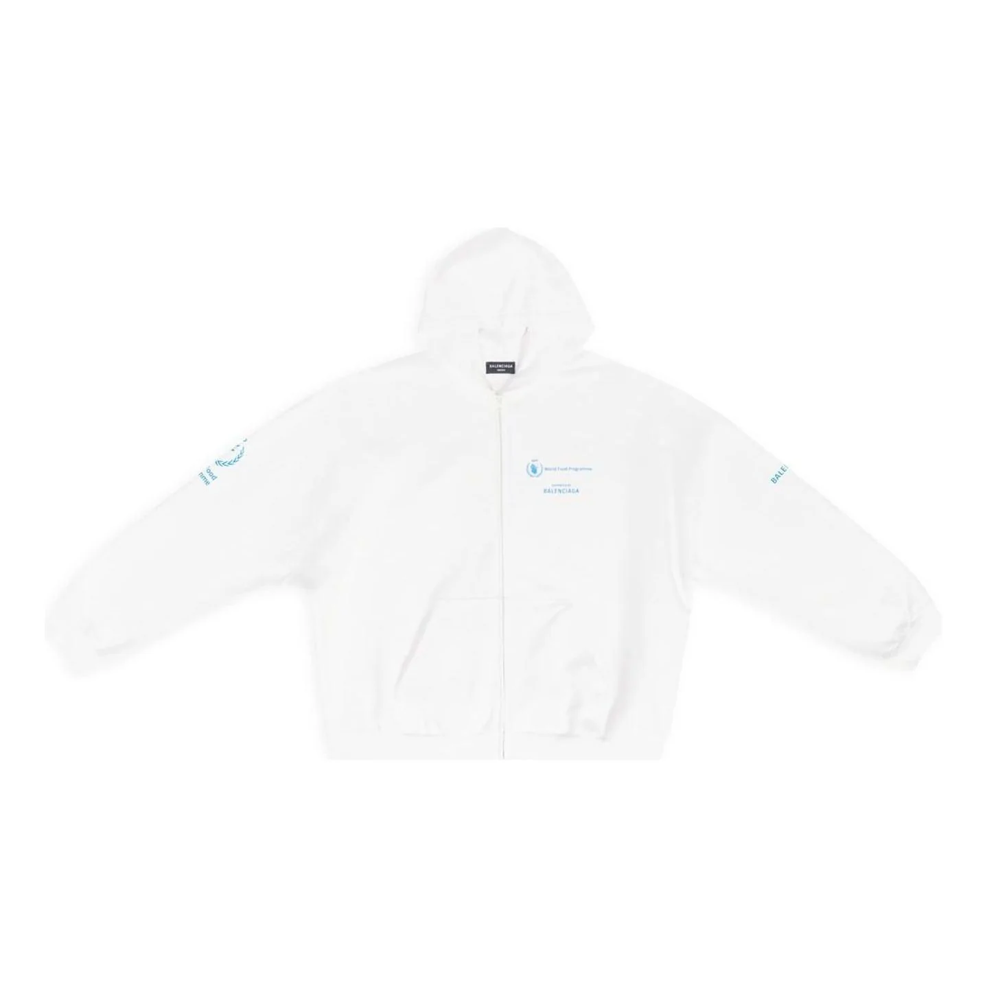 Balenciaga FW22 WFP Zip Up Hoodie 'White Blue' 674719TMVL19086