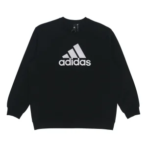 Men's adidas Logo Printing Round Neck Pullover Long Sleeves Autumn Black HM2960