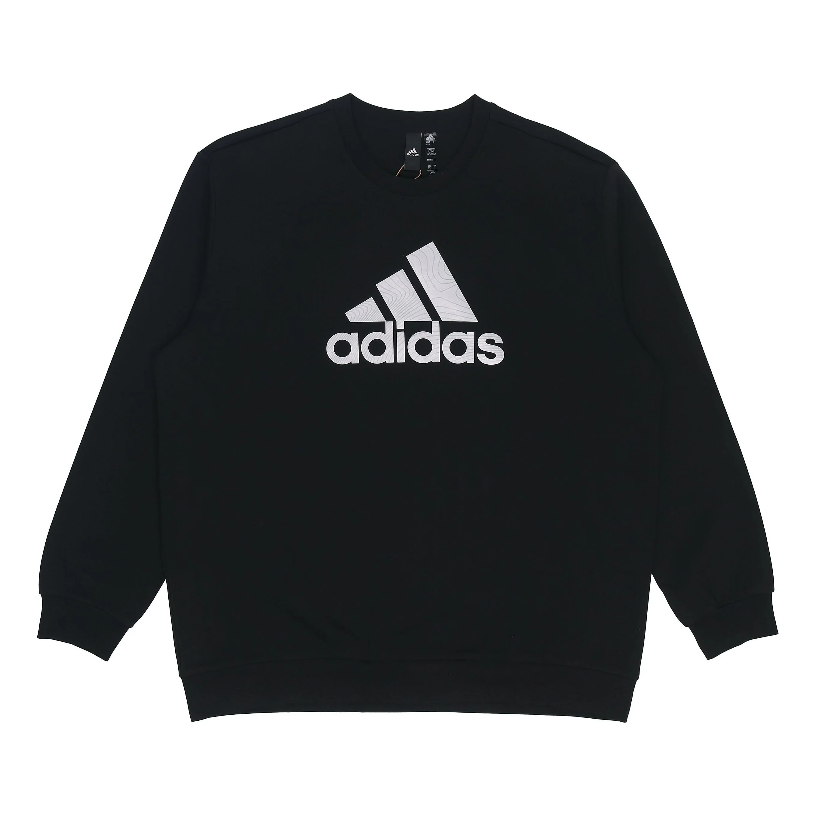 Men's adidas Logo Printing Round Neck Pullover Long Sleeves Autumn Black HM2960