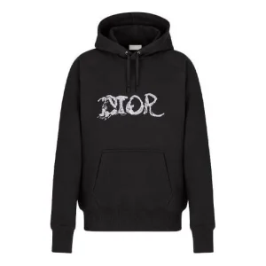 Men's DIOR x PETER DOIG Crossover FW21 Logo Embroidered Pullover Black 143J683B0531-C980