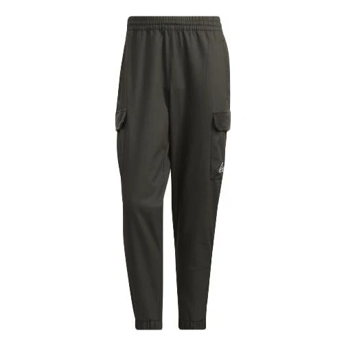 Men's adidas Woven Pants Solid Color Elastic Waistband Long Sports Pants/Trousers/Joggers Dark Brown HD0354