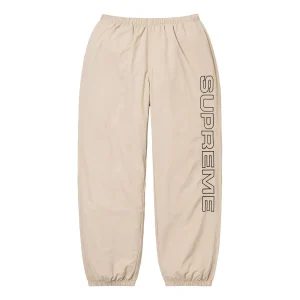 Supreme Spellout Embroidered Track Pants 'Beige Black' SUP-FW23-033