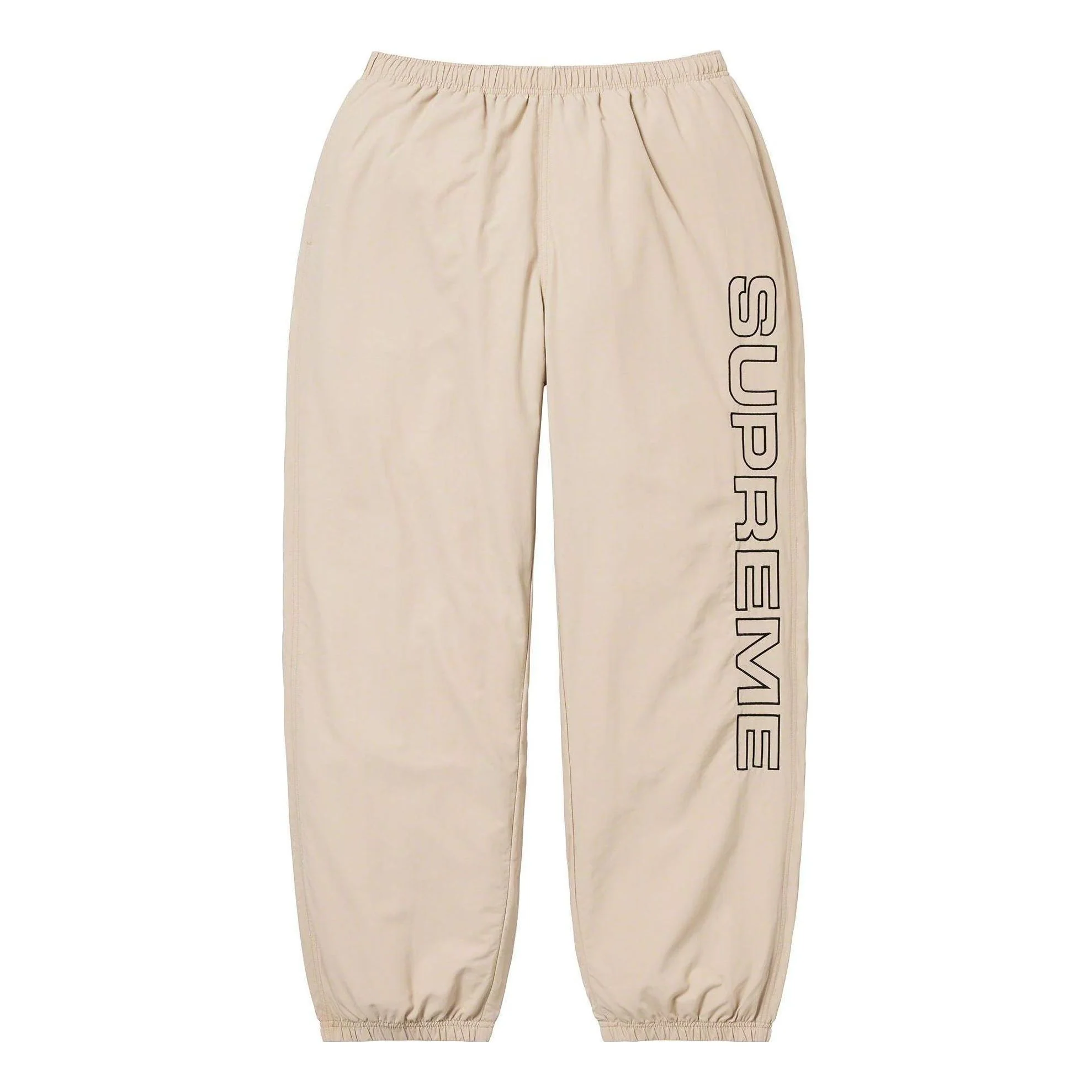 Supreme Spellout Embroidered Track Pants 'Beige Black' SUP-FW23-033