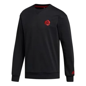 adidas Rose Crew Fleece Stay Warm Casual Sports Pullover Round Neck Black FP8368