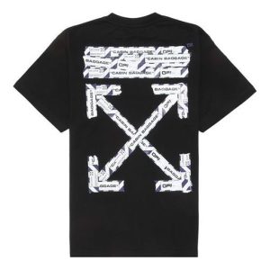Off-White C/O Virgil Abloh Airport Tape Over T-Shirt 'Black' OMAA038S201850031088