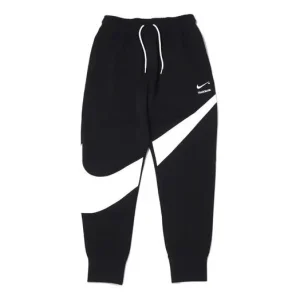 Men's Nike Large Logo Casual Knit Splicing Embroidered Sports Pants/Trousers/Joggers Autumn Black DH1024-010