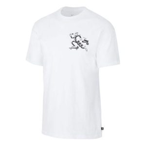 Nike SB Skateboard Funny Pattern Skateboard Short Sleeve White CW5407-100