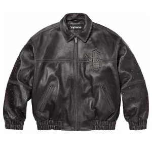 Supreme Gem Studded Leather Jacket 'Black' SUP-SS24-132