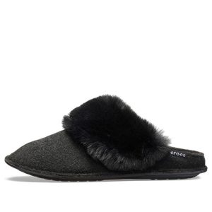 (WMNS) Crocs Mule Fur Slippers 'Black' 205394-001