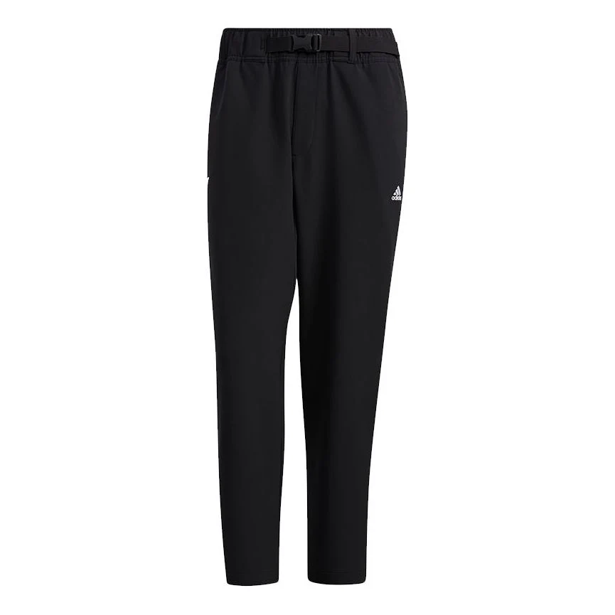 Men's adidas Wj Wv Reg Pnts Belt Solid Color Sports Pants/Trousers/Joggers Black H39279