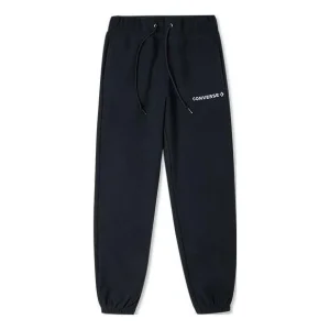 (WMNS) Converse Chevron Logo Drawstring Fleece Sweatpants Asia Sizing 'Black' 10024285-A03