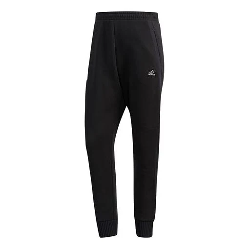 adidas Wj Pt Kn Swt logo Casual Loose Bundle Feet Sports Pants Black FJ0198