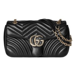 (WMNS) Gucci GG Marmont Medium Shoulder Bag 'Black' 837267-AAE38-1000