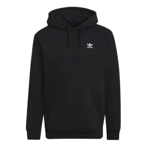 adidas originals Solid Color Small Label Fleece Lined Hoodie 'Black' H34652