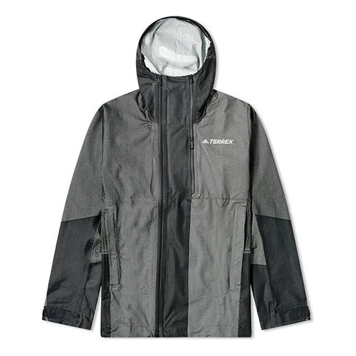 adidas Outdoor Colorblock Hooded Jacket Black DZ2055