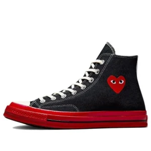 Converse x COMME des GARCONS PLAY Chuck 70 Hi 'Black Red' A01793C