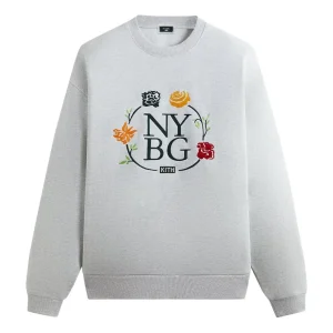 KITH SS24 x New York Botanical Garden Logo Nelson Crewneck 'Light Heather Grey' KHM032117-002