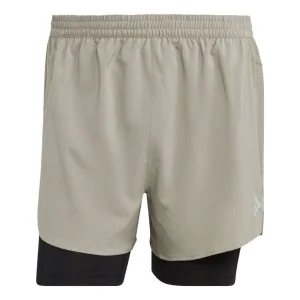 adidas Designed 4 Running 2-in-1 Shorts 'Silver Pebble' IB8933