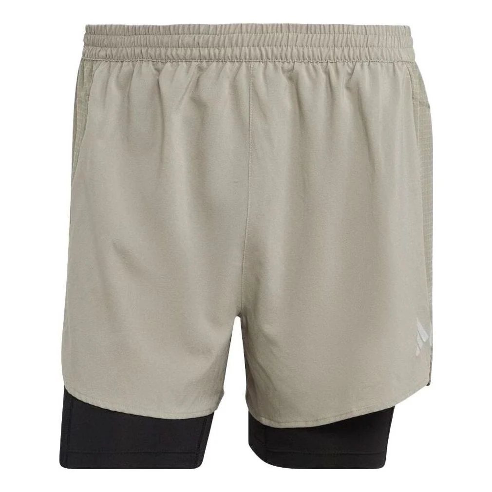 adidas Designed 4 Running 2-in-1 Shorts 'Silver Pebble' IB8933