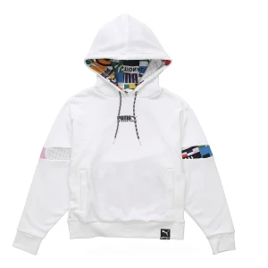 (WMNS) PUMA International Hoodie 'White Black' 531351-02