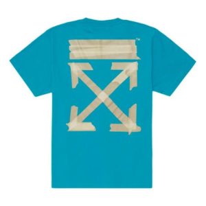 Off-White SS20 Diagonal Arrows Tape T-Shirt 'Blue' OMAA038R201850023948
