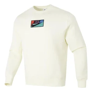 Nike Sportswear Club Fleece Crew Sweatshirt Asia Sizing 'White' FB8436-113