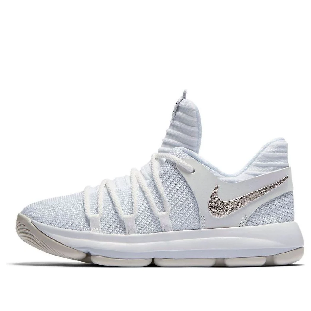 (PS) Nike KD 10 'White Chrome-pure Platinum' 918364-100