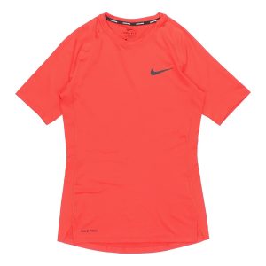 Nike Pro Logo Training Quick Dry Tight Short Sleeve Red BV5632-657
