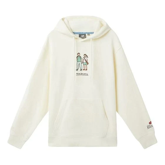 New Balance x Zero Per Zero Printing Casual Sports Round Neck Hoodie Asia Sizing 'White' NCA47013-IV