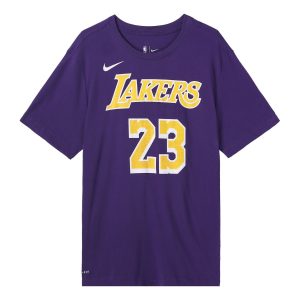 Nike Dri-FIT NBA limited Los Angeles Lakers LeBron James No. 23 Quick Dry Short Sleeve Purple BQ1541-557