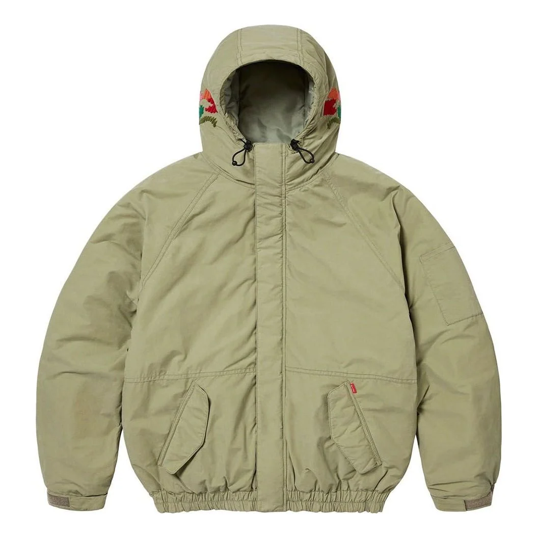 Supreme Needlepoint Hooded Jacket 'Olive Green' SUP-FW23-157