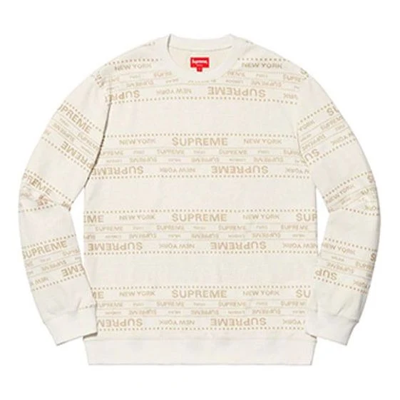 Supreme Metallic Jacquard Crewneck 'White' SUP-SS19-643
