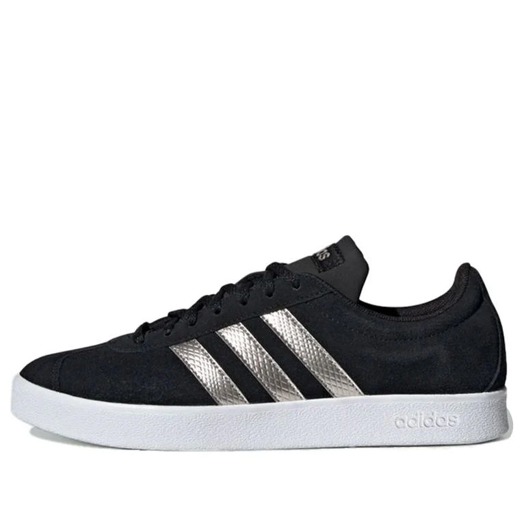 (WMNS) adidas VL Court 2.0 'Black Platinum Metallic' EE6784