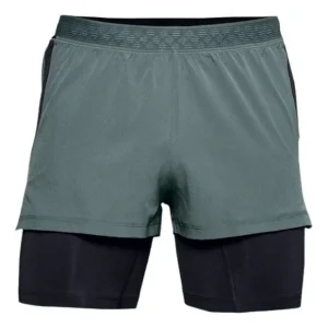 Under Armour RUSH 2-in-1 Running Shorts 'Teal Black' 1350149-424