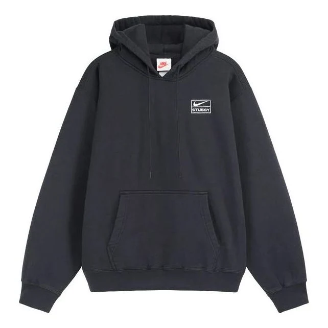 Nike x Stussy Logo Hoodie 'Black' DN4028-010