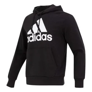 adidas French Terry Big Logo Hoodie 'Black White' IC9363