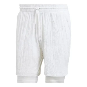 adidas AEROREADY Pro Two-in-One Seersucker Tennis Shorts 'White' IA7101
