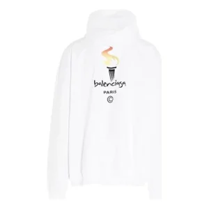 Balenciaga Unisex Logo Oversize Sweatshirt White 620973TIV459040